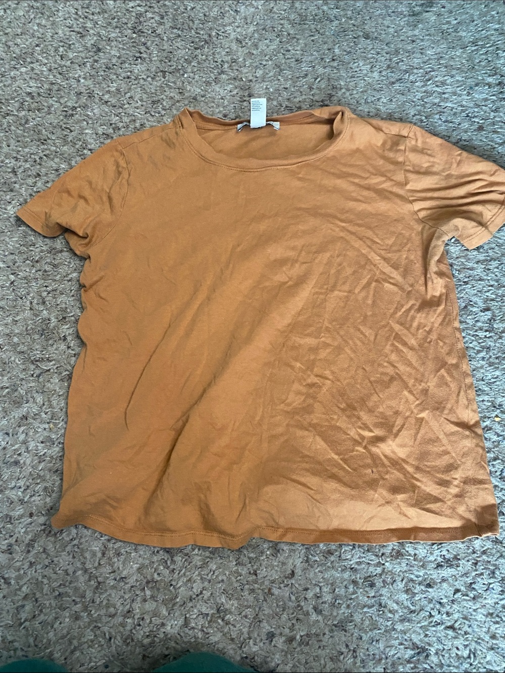 Forever 21 Short Sleeve Crewneck Tee in Mustard Orange
